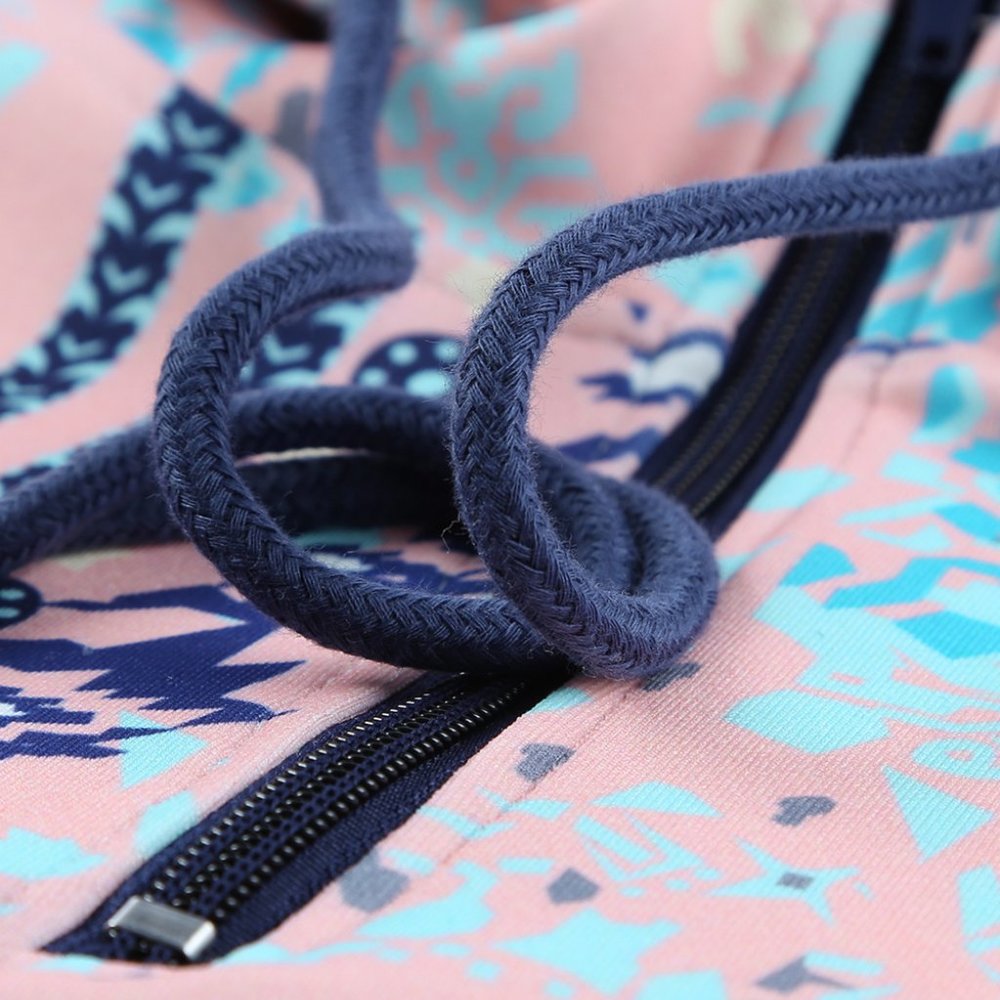 Gray Boho Print Color Block Patchwork Zip Collar … - image 7